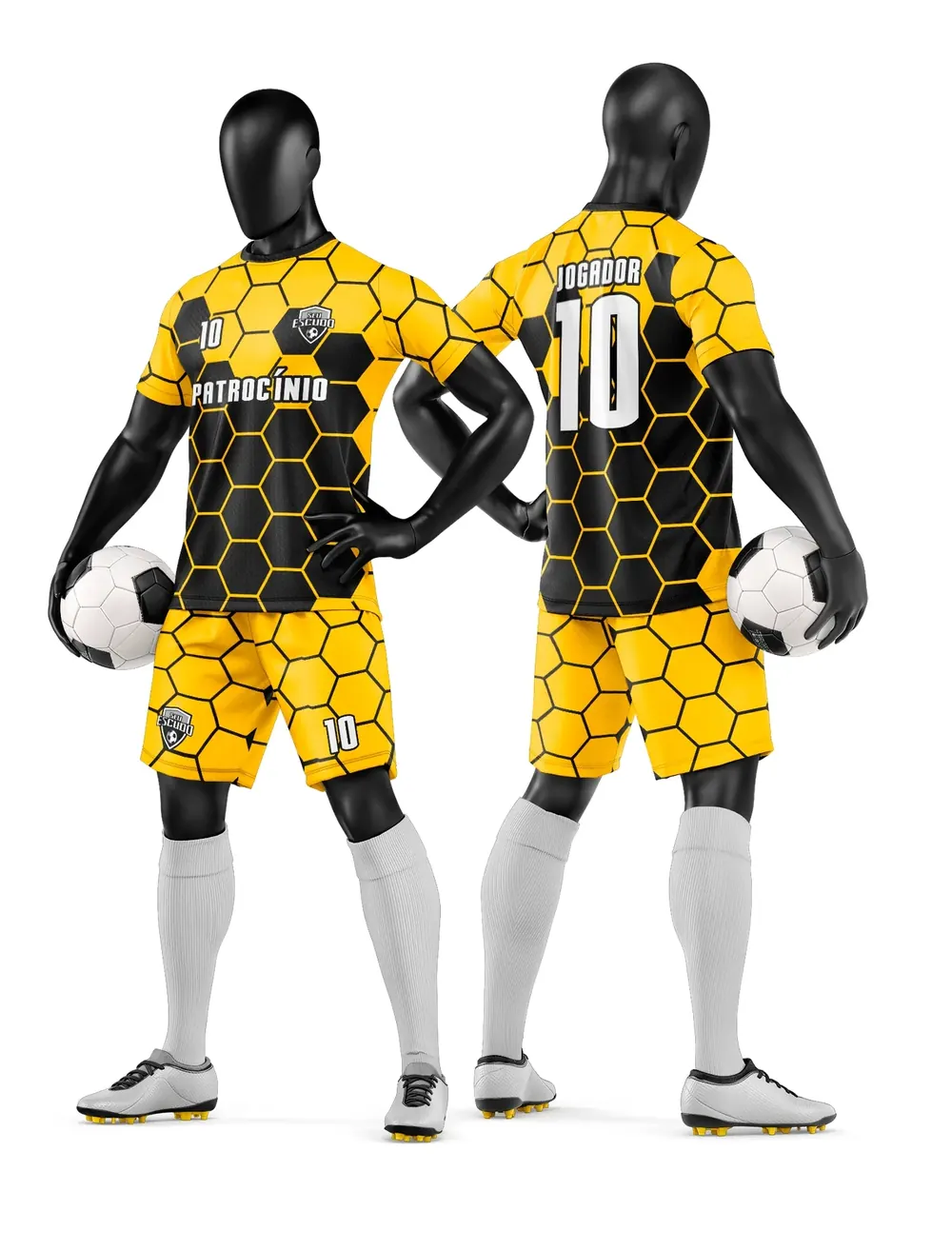 Arte Vetor Camisa e Short de Time de Futebol Amador Modelo 157