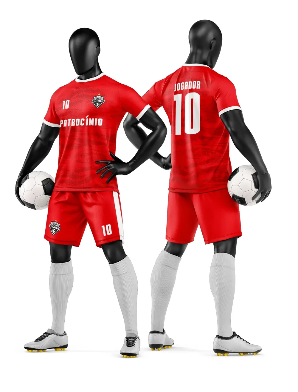 Arte Vetor Camisa e Short de Time de Futebol Amador Modelo 165