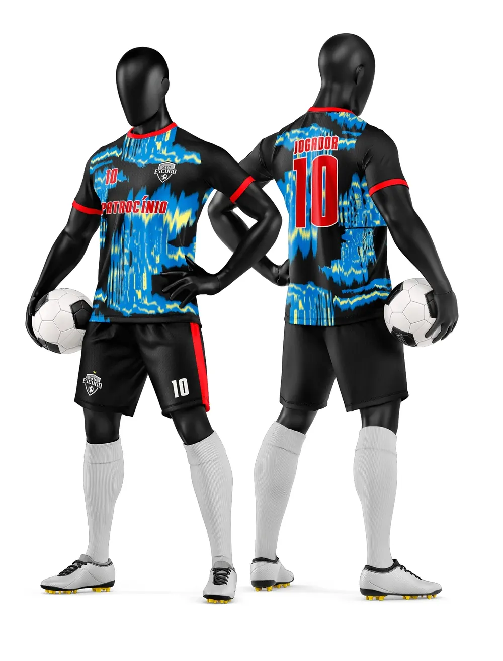 Arte Vetor Camisa e Short de Time de Futebol Amador Modelo 78
