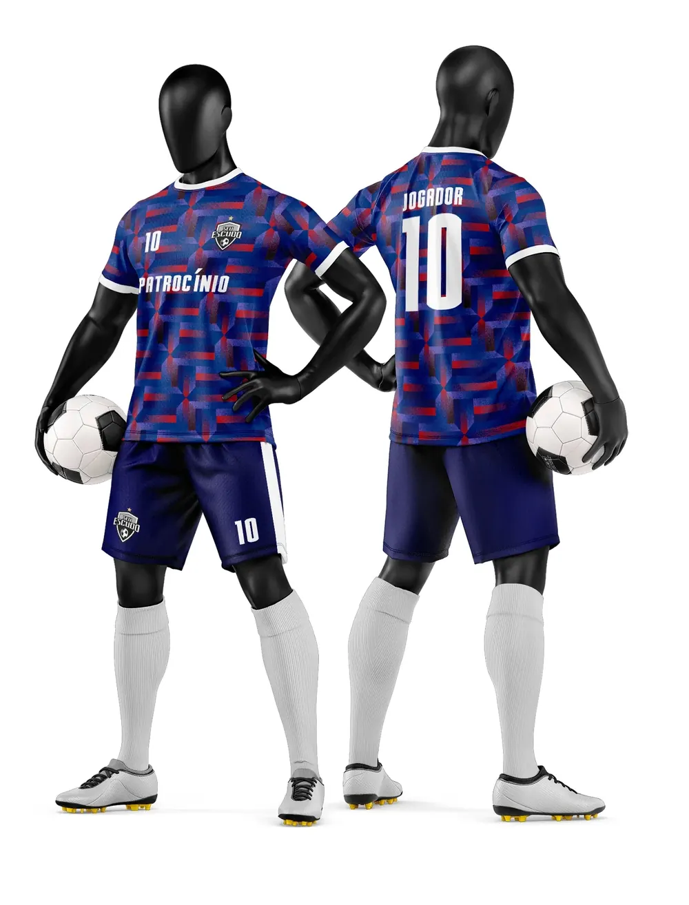 Arte Vetor Camisa e Short de Time de Futebol Amador Modelo 24