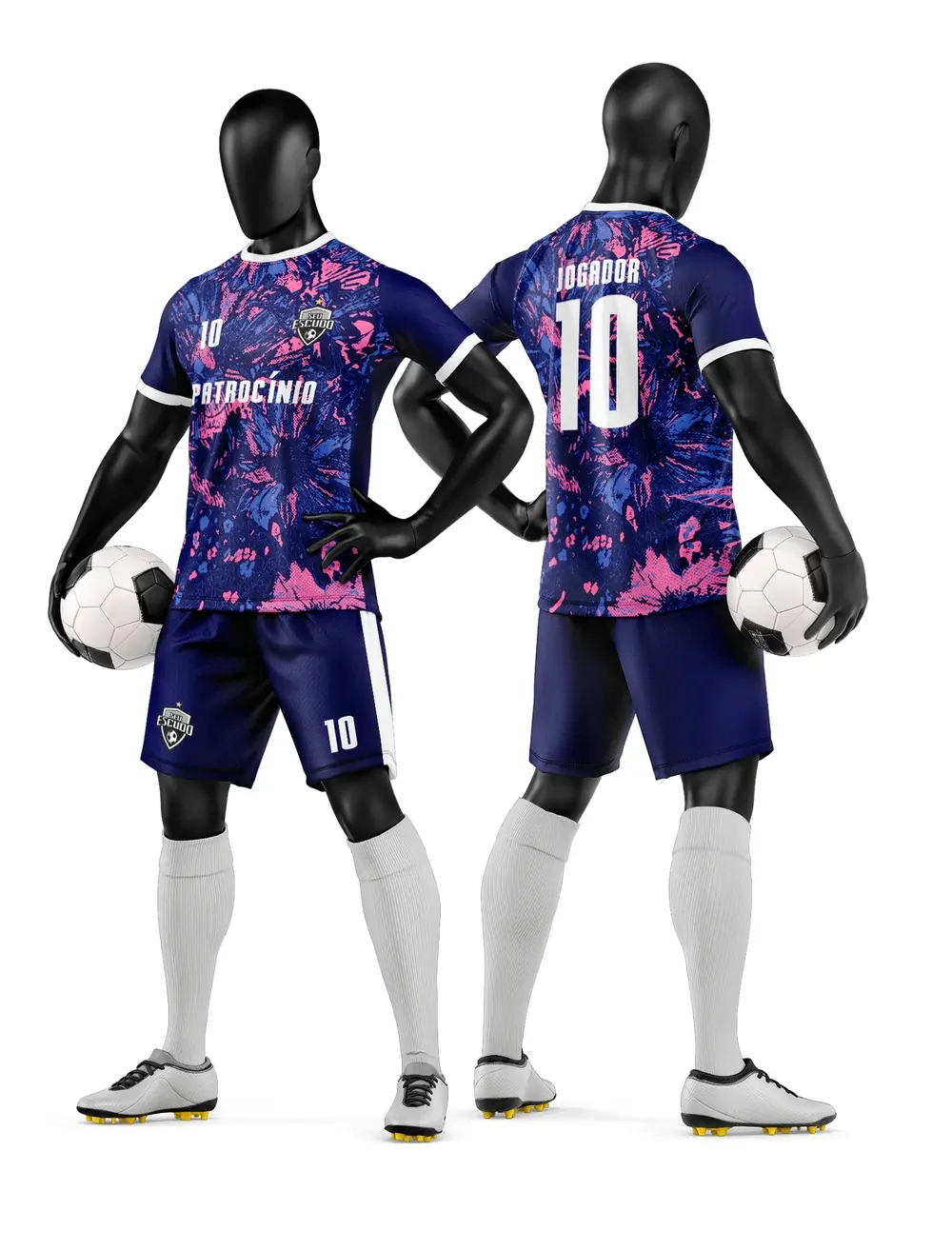 Arte Vetor Camisa e Short de Time de Futebol Amador Modelo 53