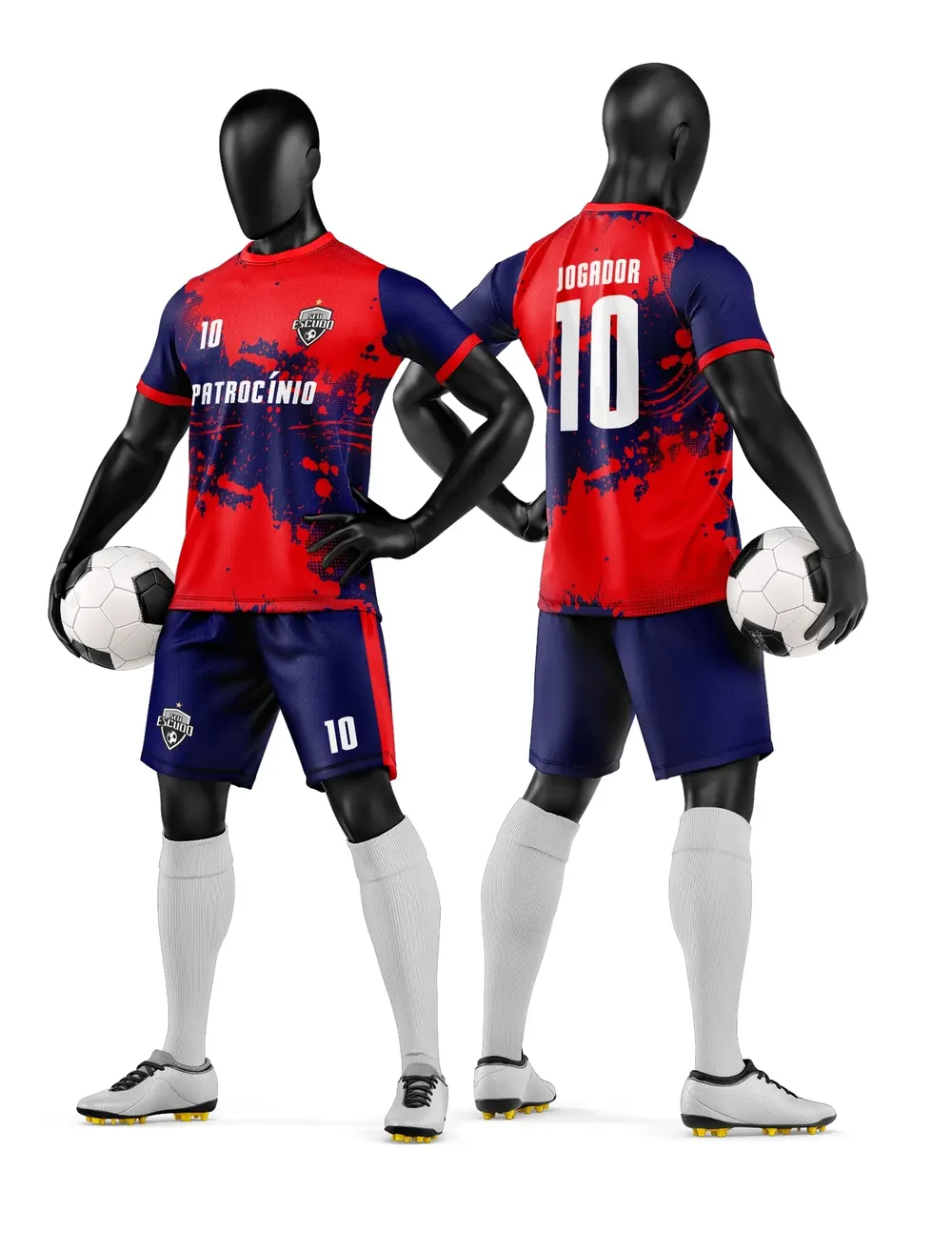 Arte Vetor Camisa e Short de Time de Futebol Amador Modelo 84