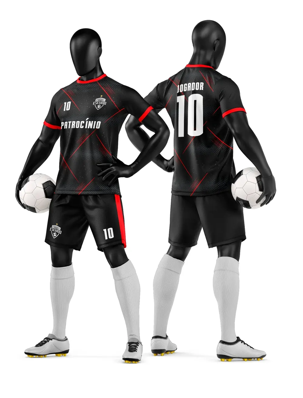 Arte Vetor Camisa e Short de Time de Futebol Amador Modelo 25
