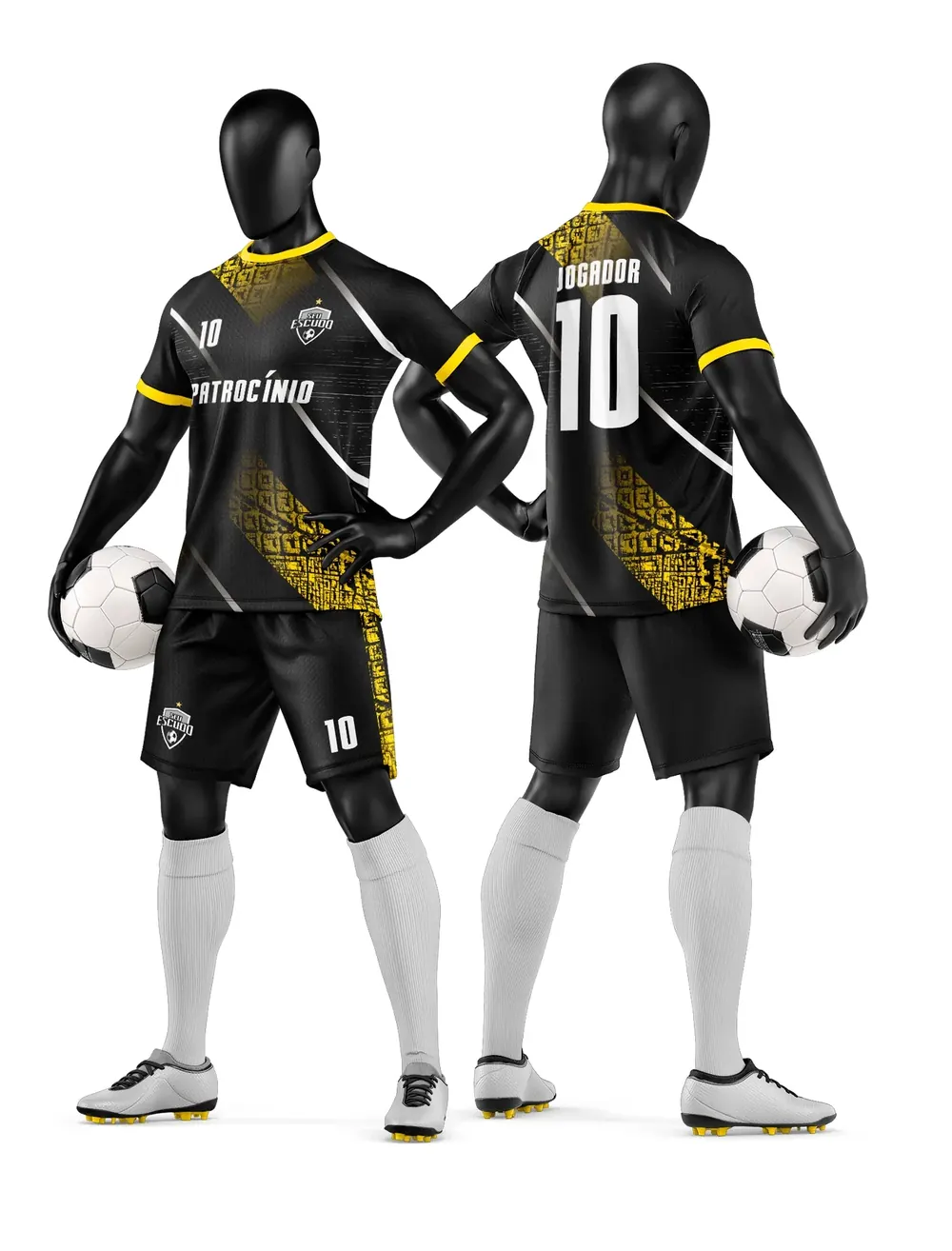 Arte Vetor Camisa e Short de Time de Futebol Amador Modelo 92