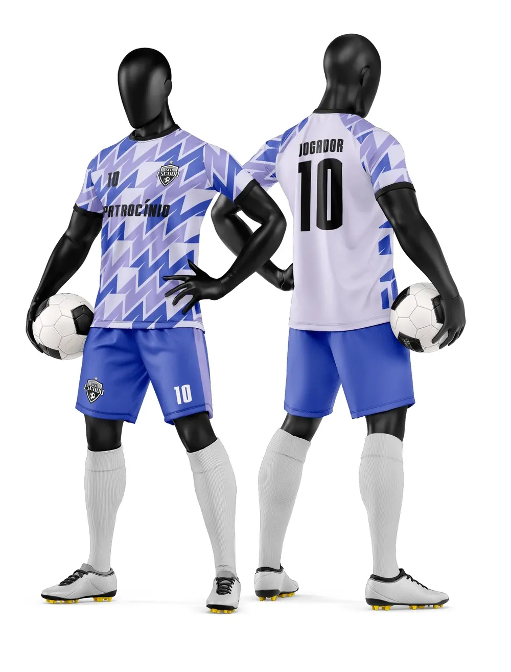 Arte Vetor Camisa e Short de Time de Futebol Amador Modelo 39