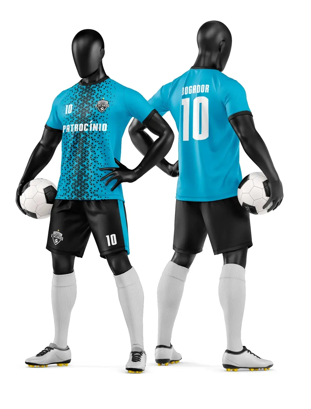 Arte Vetor Camisa e Short de Time de Futebol Amador Modelo 160