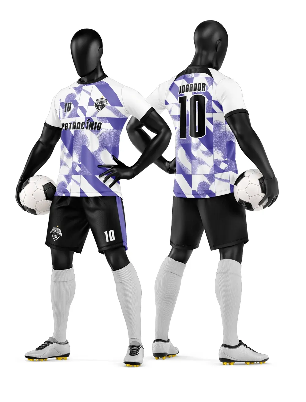 Arte Vetor Camisa e Short de Time de Futebol Amador Modelo 54