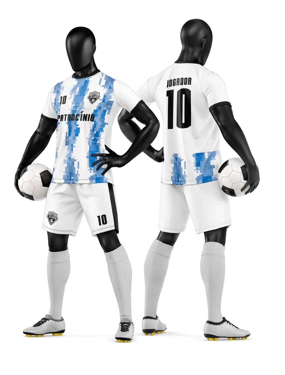Arte Vetor Camisa e Short de Time de Futebol Amador Modelo 71