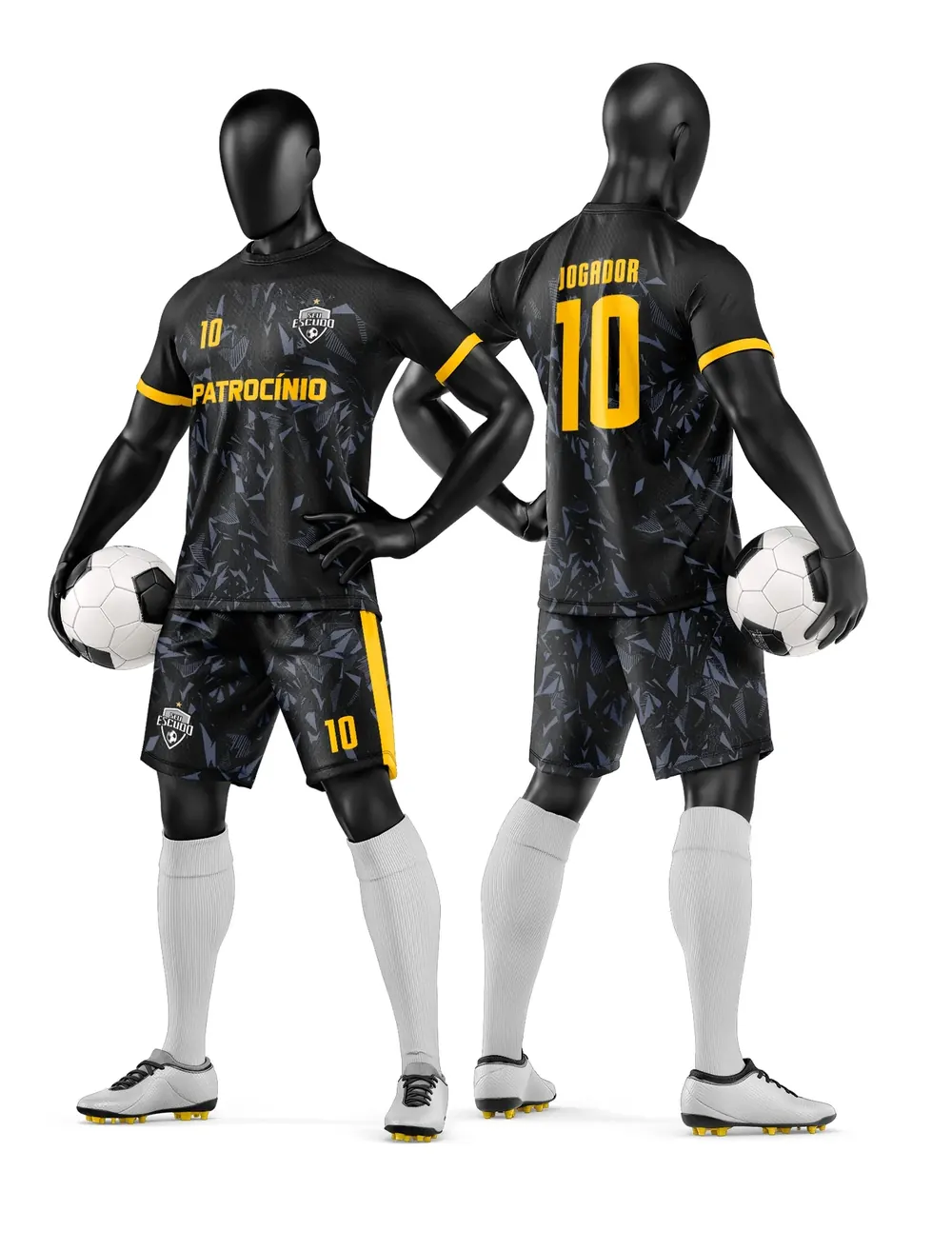 Arte Vetor Camisa e Short de Time de Futebol Amador Modelo 298