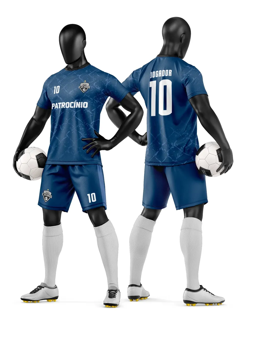 Arte Vetor Camisa e Short de Time de Futebol Amador Modelo 245