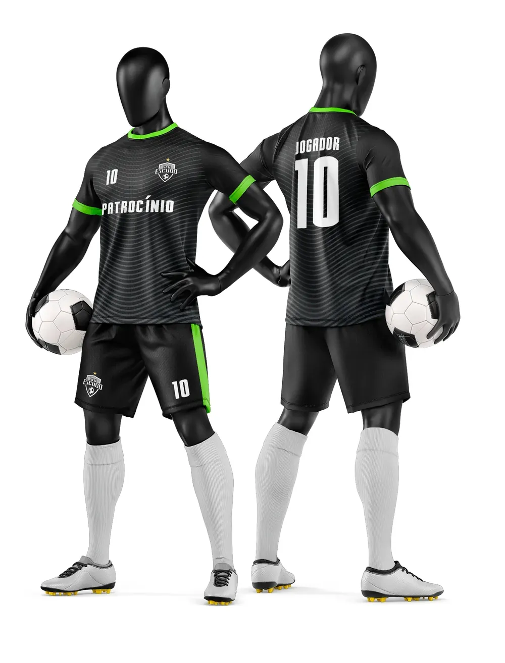 Arte Vetor Camisa e Short de Time de Futebol Amador Modelo 260