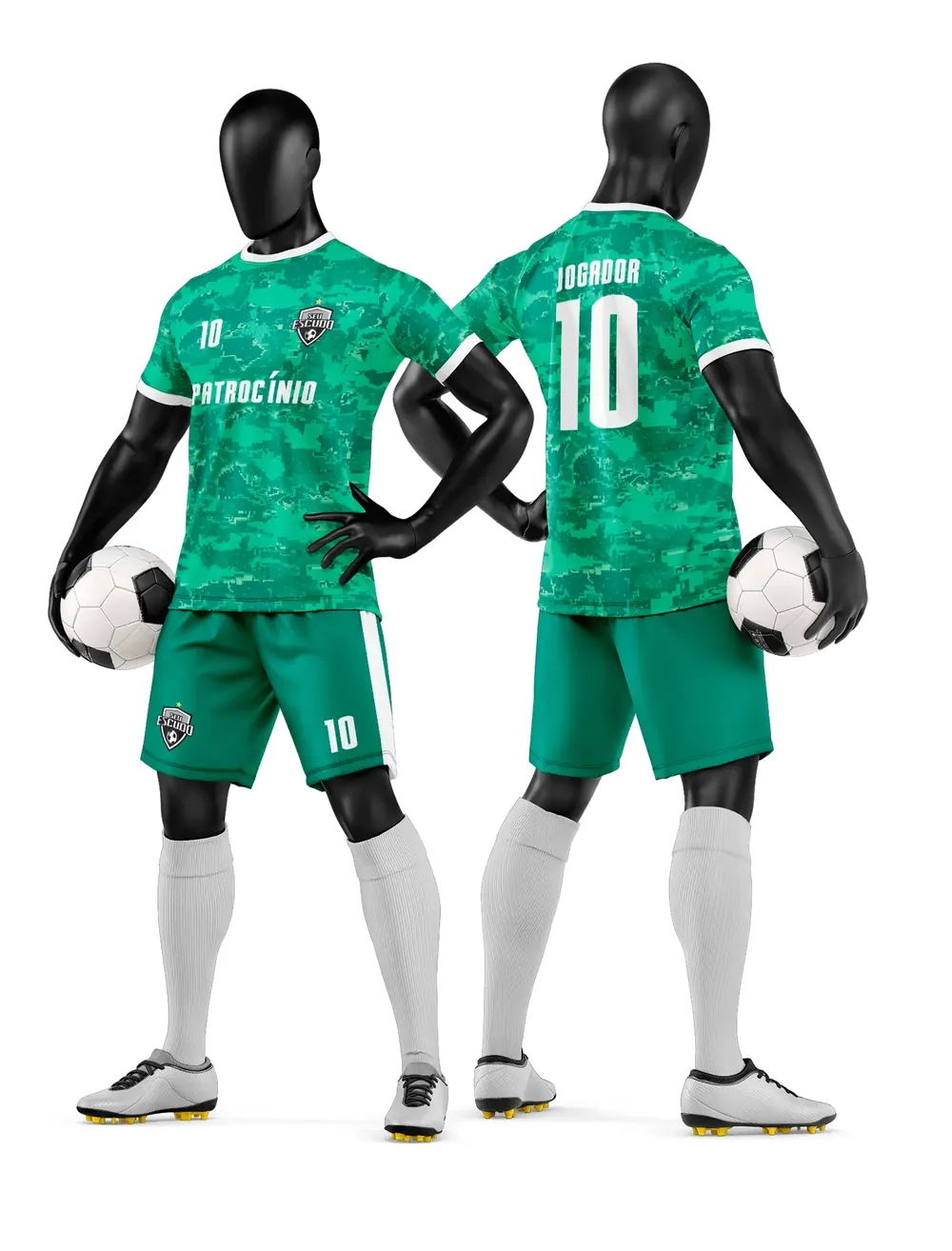 Arte Vetor Camisa e Short de Time de Futebol Amador Modelo 77