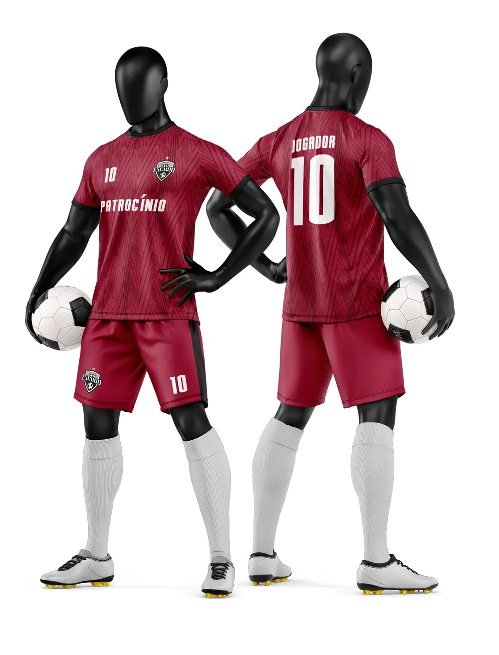Arte Vetor Camisa e Short de Time de Futebol Amador Modelo 66
