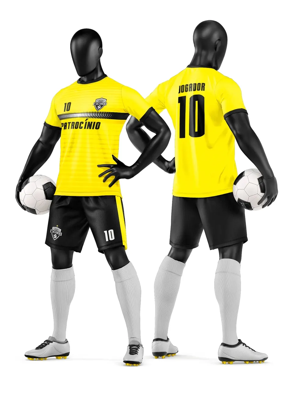 Arte Vetor Camisa e Short de Time de Futebol Amador Modelo 132