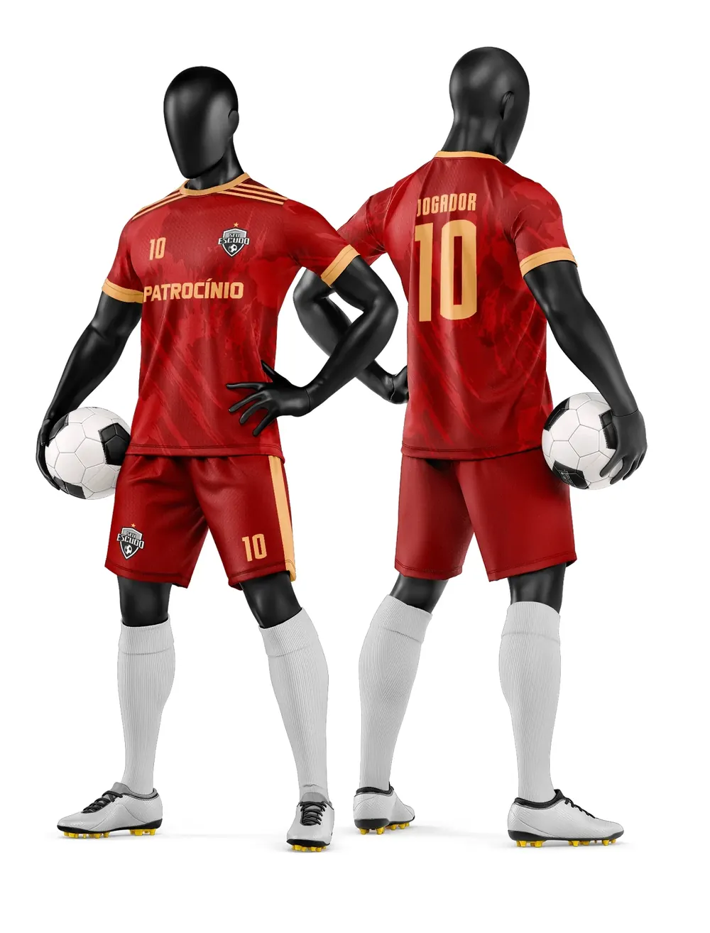 Arte Vetor Camisa e Short de Time de Futebol Amador Modelo 241
