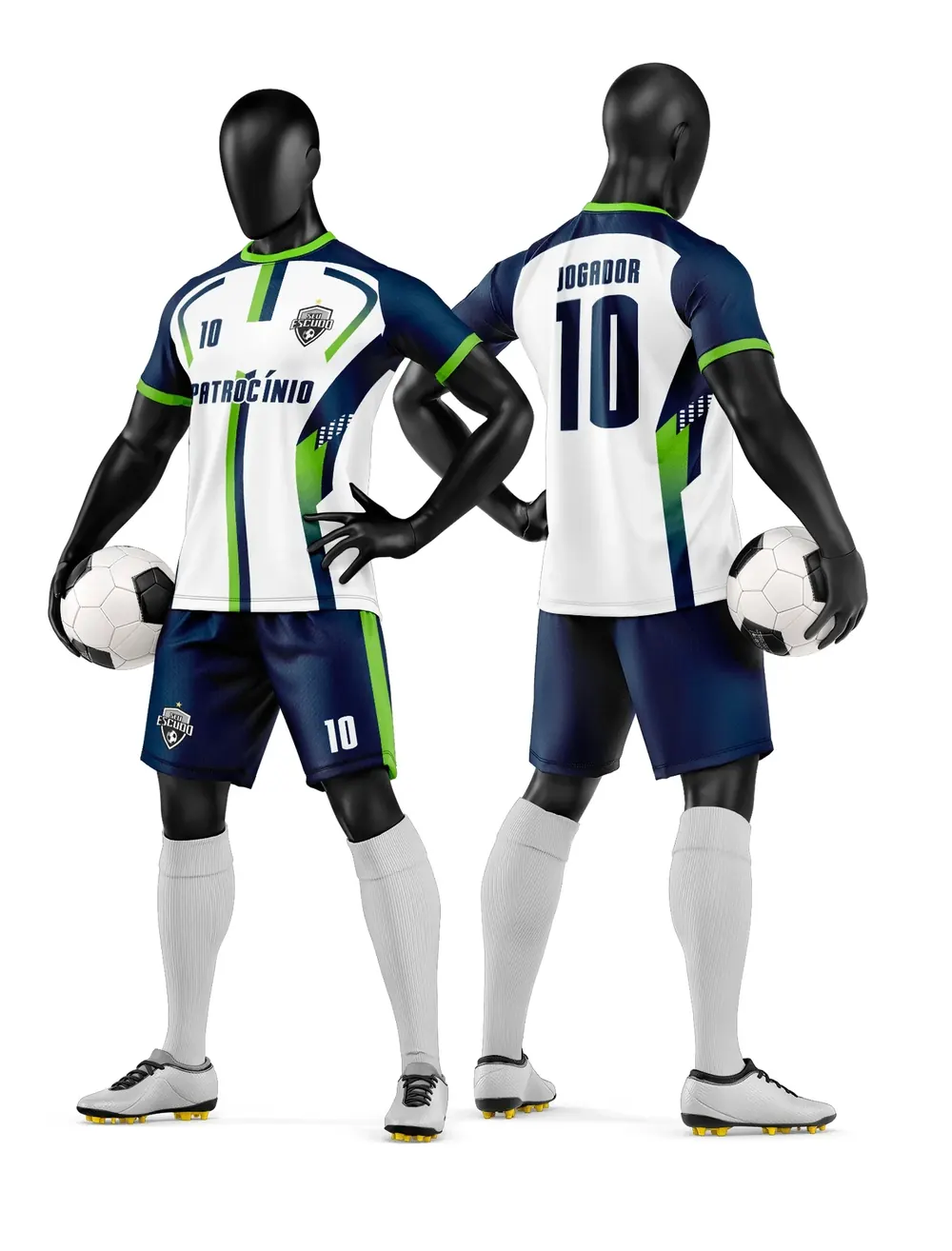 Arte Vetor Camisa e Short de Time de Futebol Amador Modelo 88