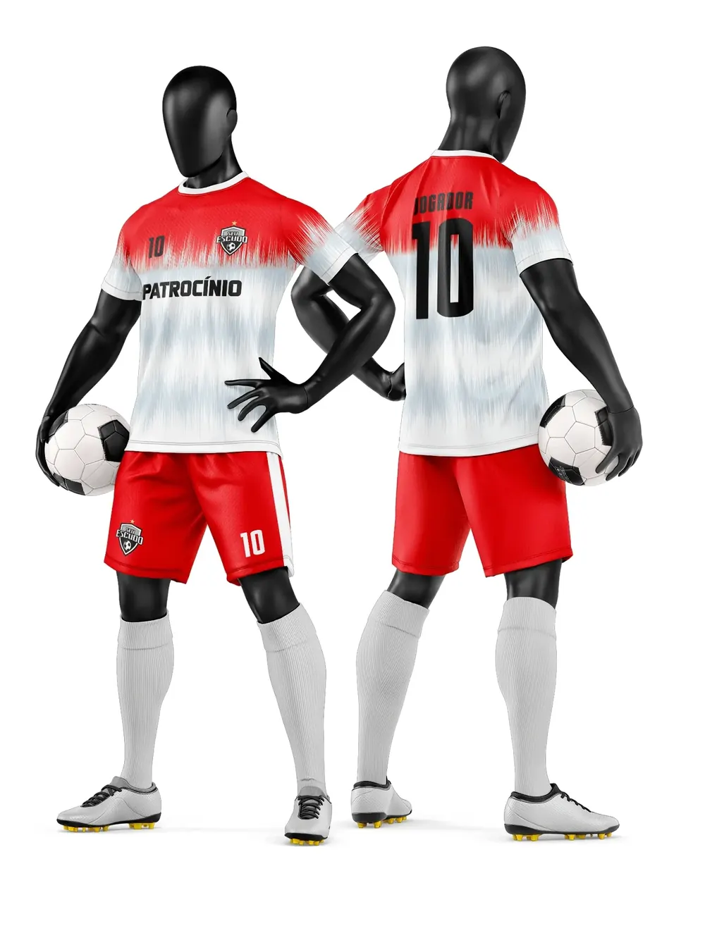 Arte Vetor Camisa e Short de Time de Futebol Amador Modelo 289