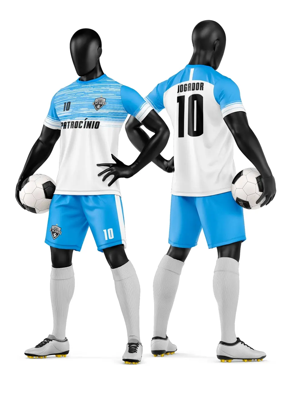 Arte Vetor Camisa e Short de Time de Futebol Amador Modelo 125