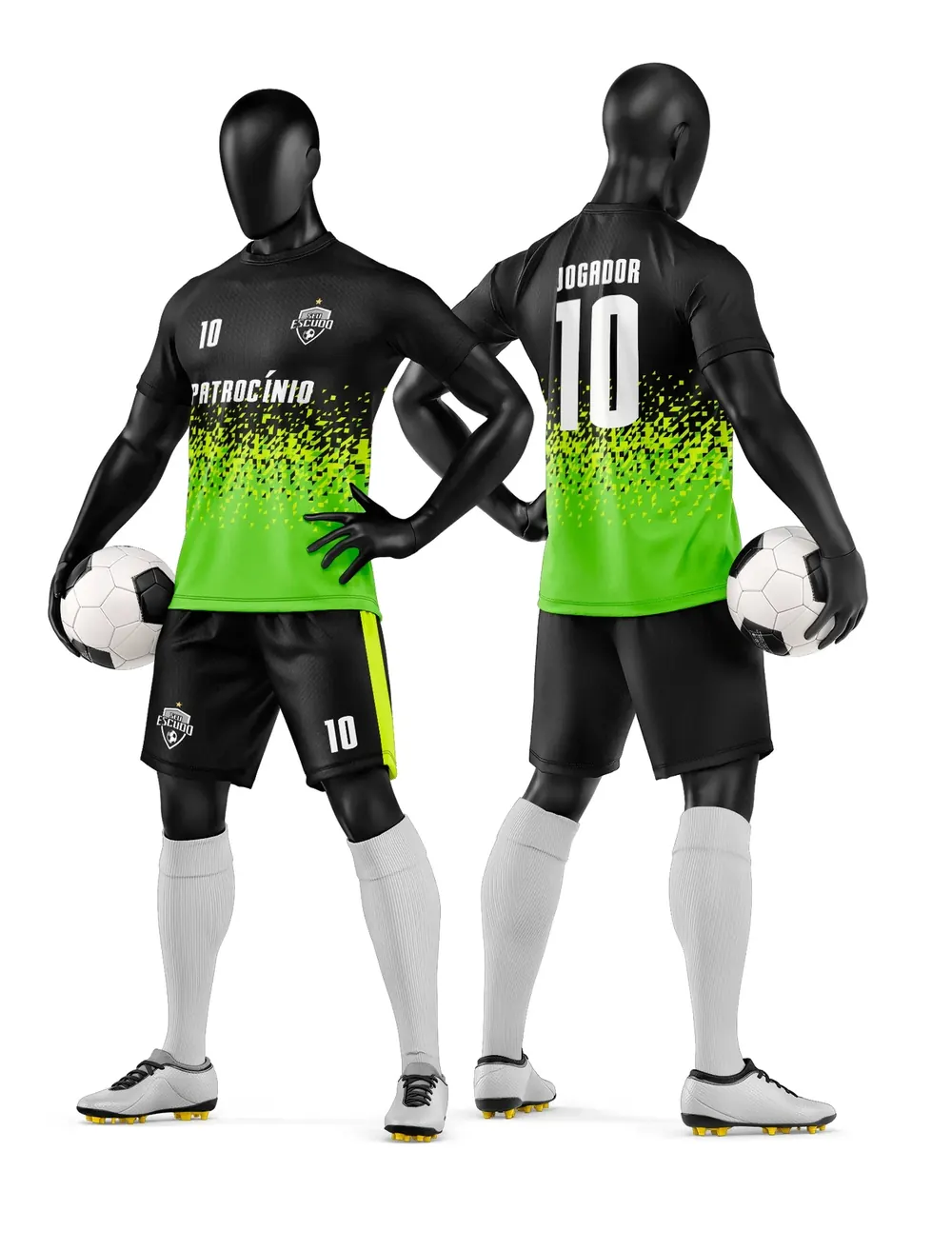 Arte Vetor Camisa e Short de Time de Futebol Amador Modelo 122