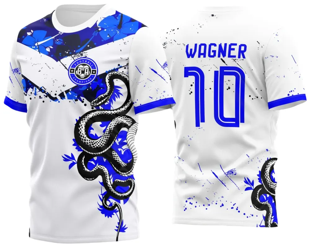 Arte Vetor Camisa Floral Cobra InterClasse 2023 Azul