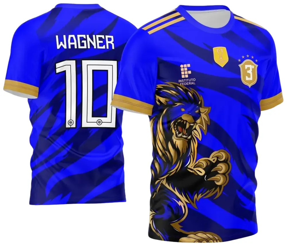 Arte Vetor Camisa InterClasse 2024 Leão Azul Modelo 03