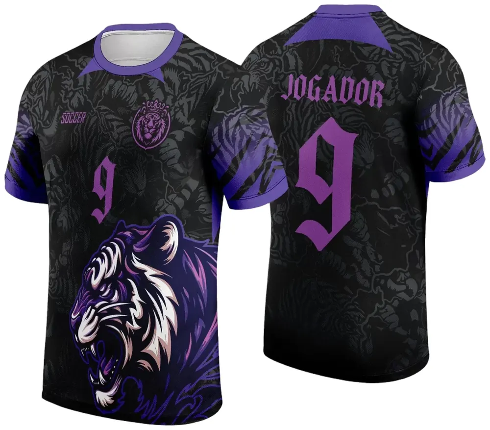 Arte Vetor Camisa InterClasse 2024 Tigre Preto com Roxo