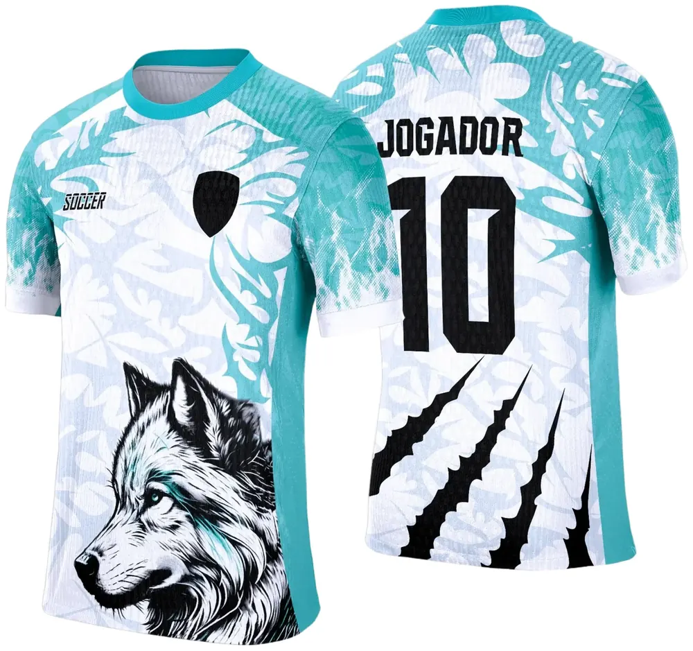 Camisa Interclasse 2025 Lobo Branco com Verde Água
