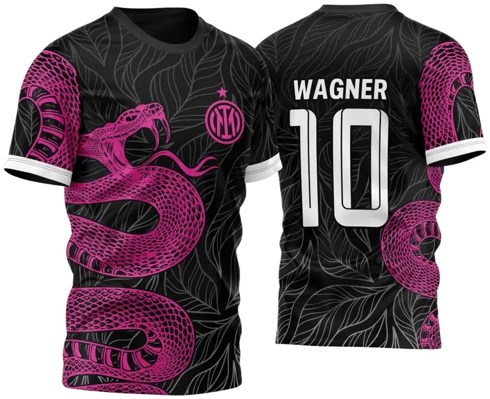 Arte Vetor Camisa InterClasse Cobra Rosa Fundo Preto 2023