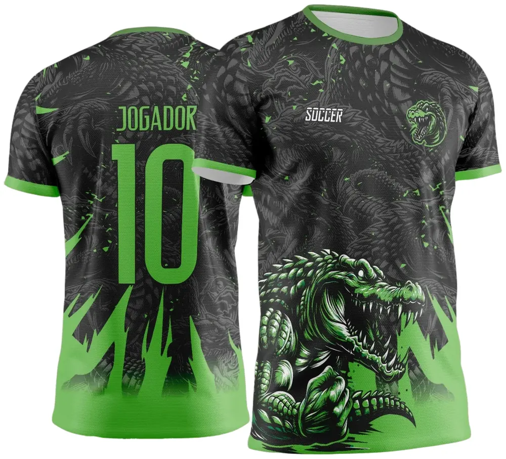 Camisa Interclasse Crocodilo Preto com Verde - Jogos Internos 2024 - 2025