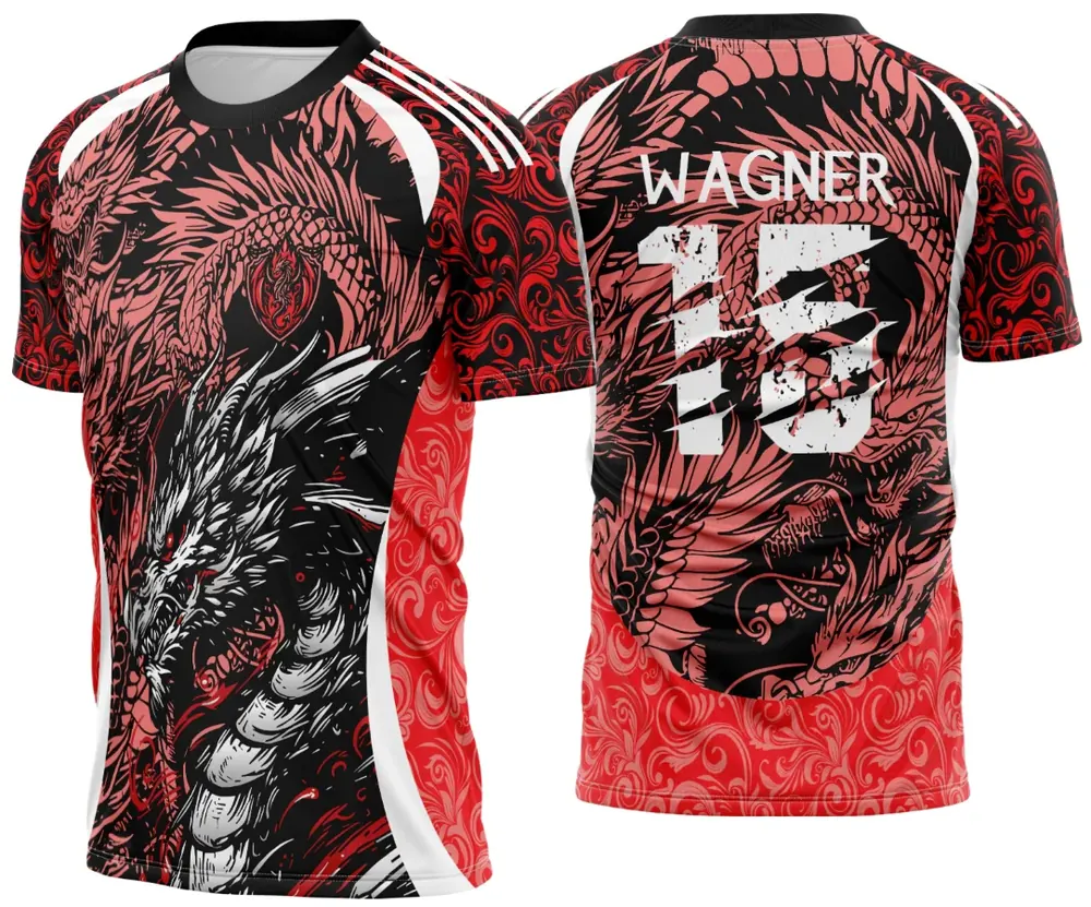 Camisa Interclasse Dragão Negro com Laranja 2025 Modelo 02