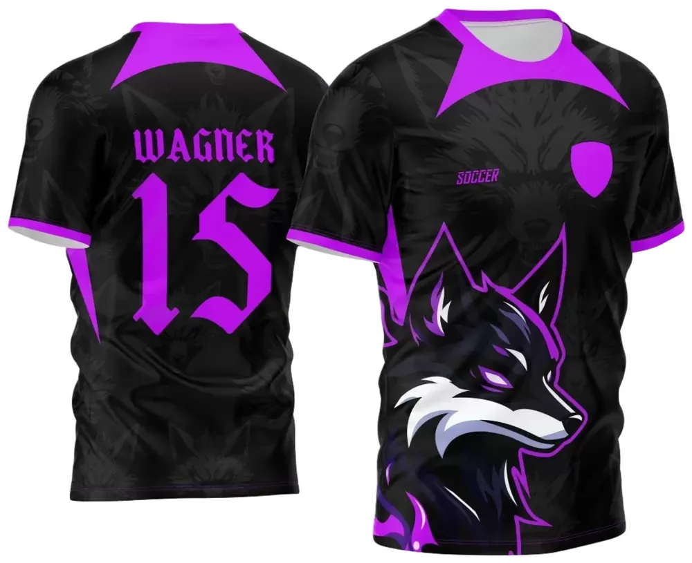 Arte Vetor Camisa Interclasse Fox Preto com Roxo