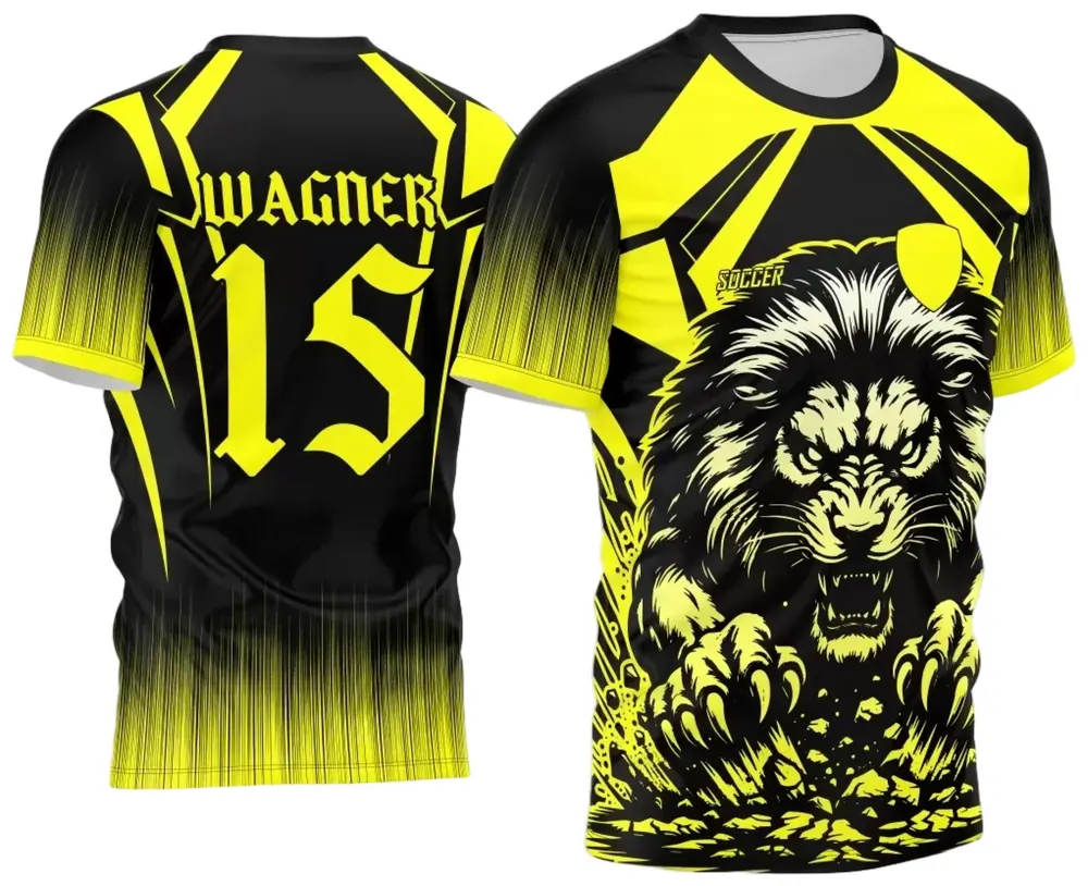 Arte Vetor Camisa Interclasse Leão 2024 Amarela Modelo 02