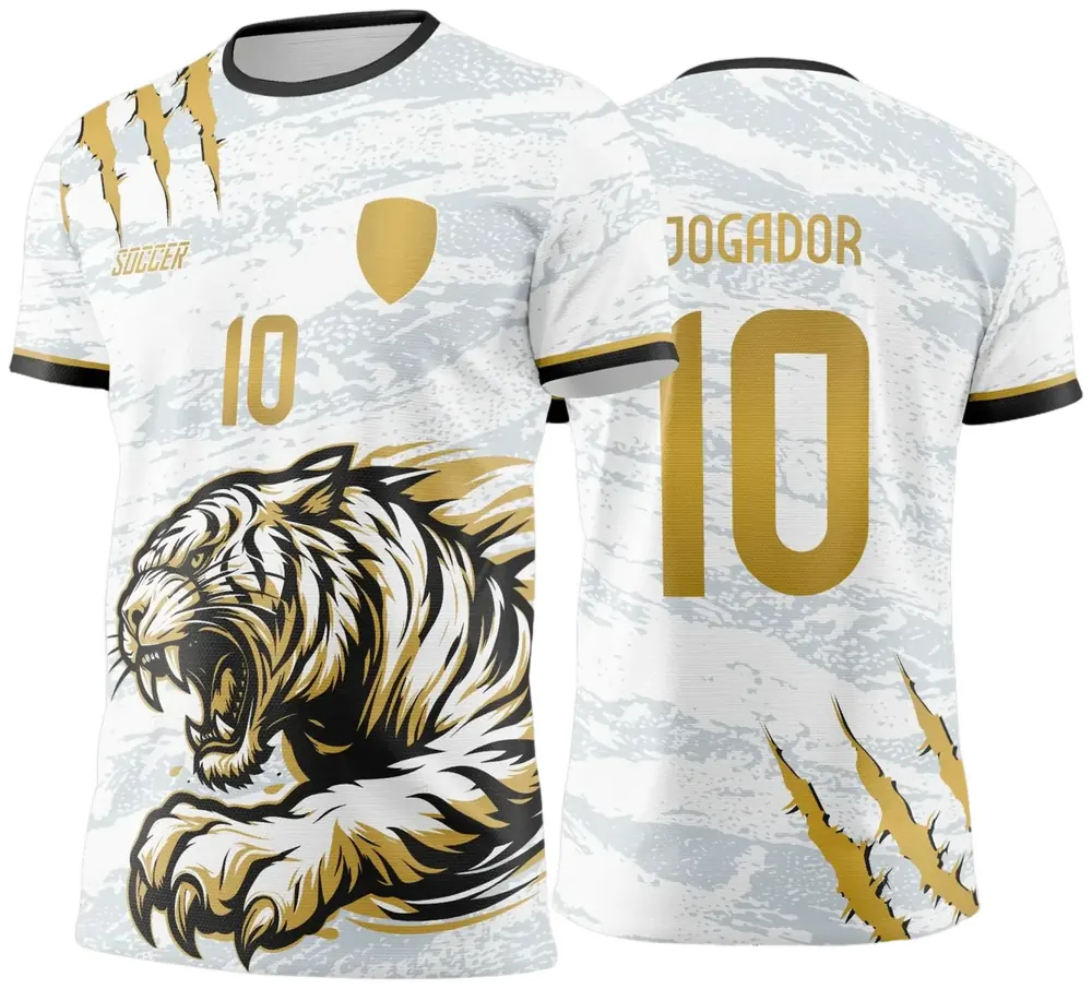 Camisa Interclasse TIGRE Branco com Amarelo - Jogos Internos 2024 - 2025