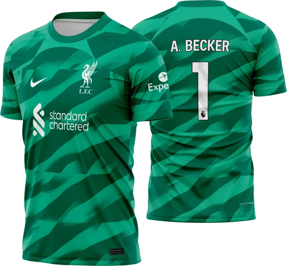Arte Vetor Camisa Liverpool Goleiro I 2023 - 2024 Modelo 02