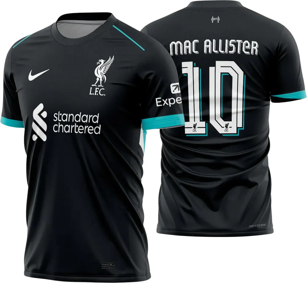 Arte Vetor Camisa Liverpool Reserva 2024 - 2025