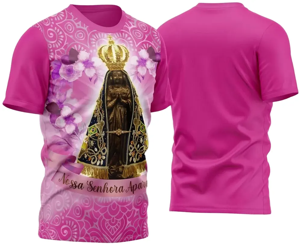 Arte Vetor Camisa Nossa Senhora Aparecida 2023 Rosa