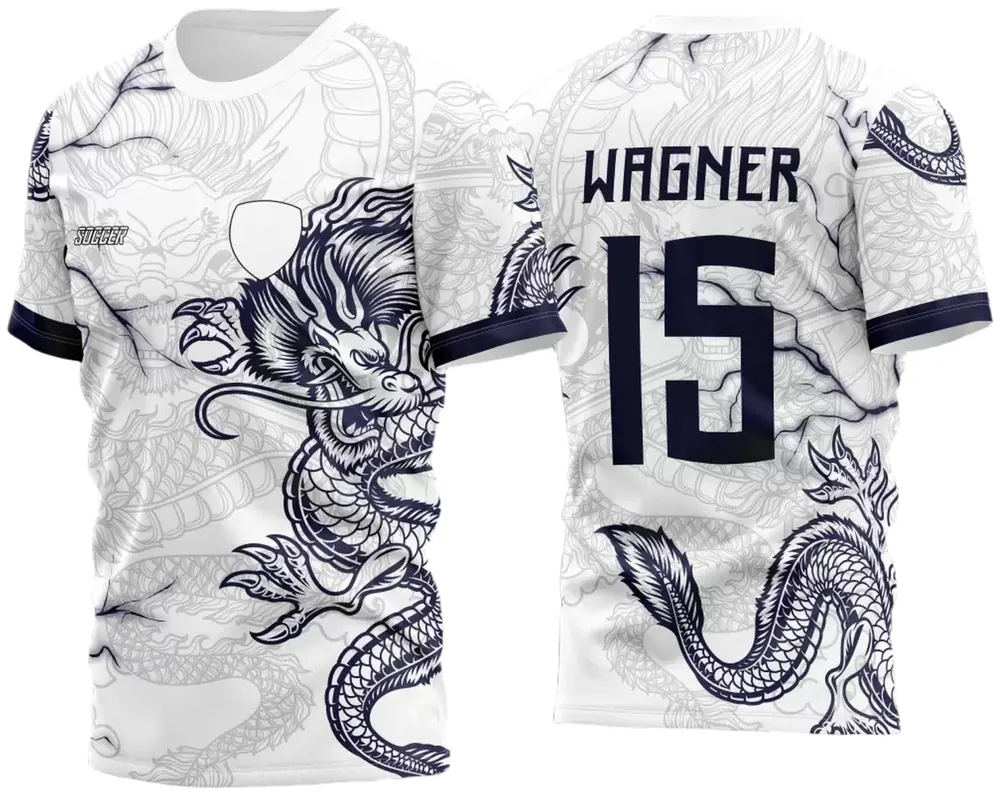 Camisa Para Atlética Acadêmica e InterClasse Dragão Raios M3 Azul 2023