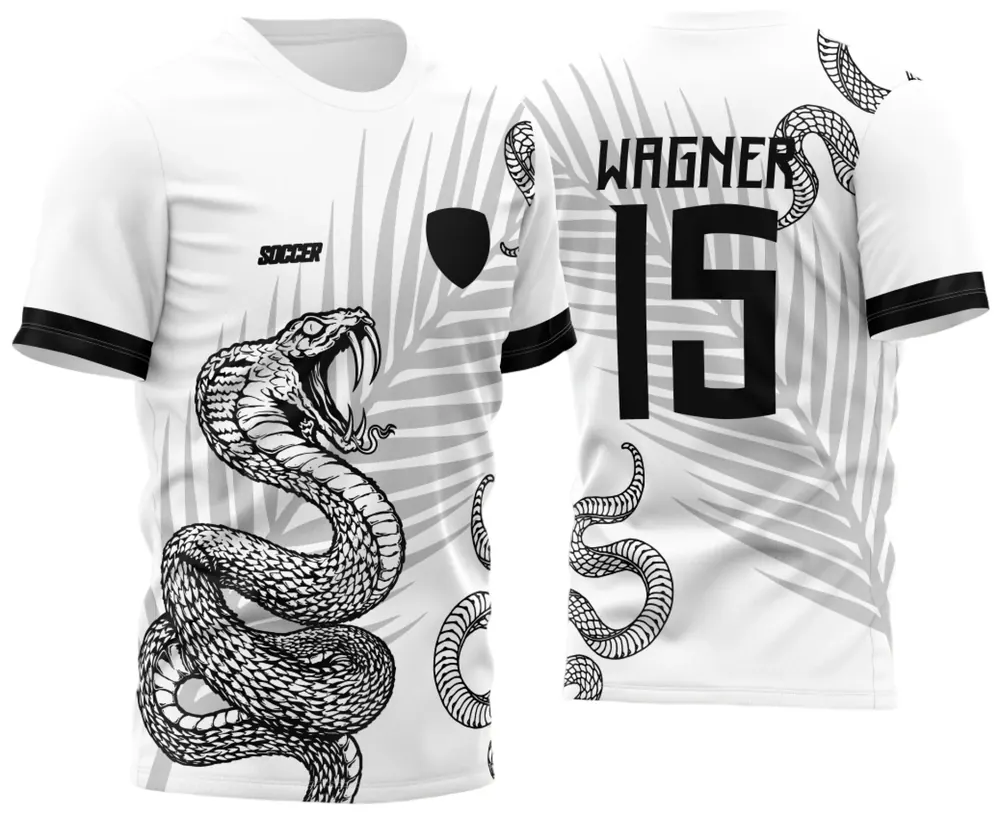 Arte Vetor Camisa para InterClasse Branca Cobra Folha Plameira 2023