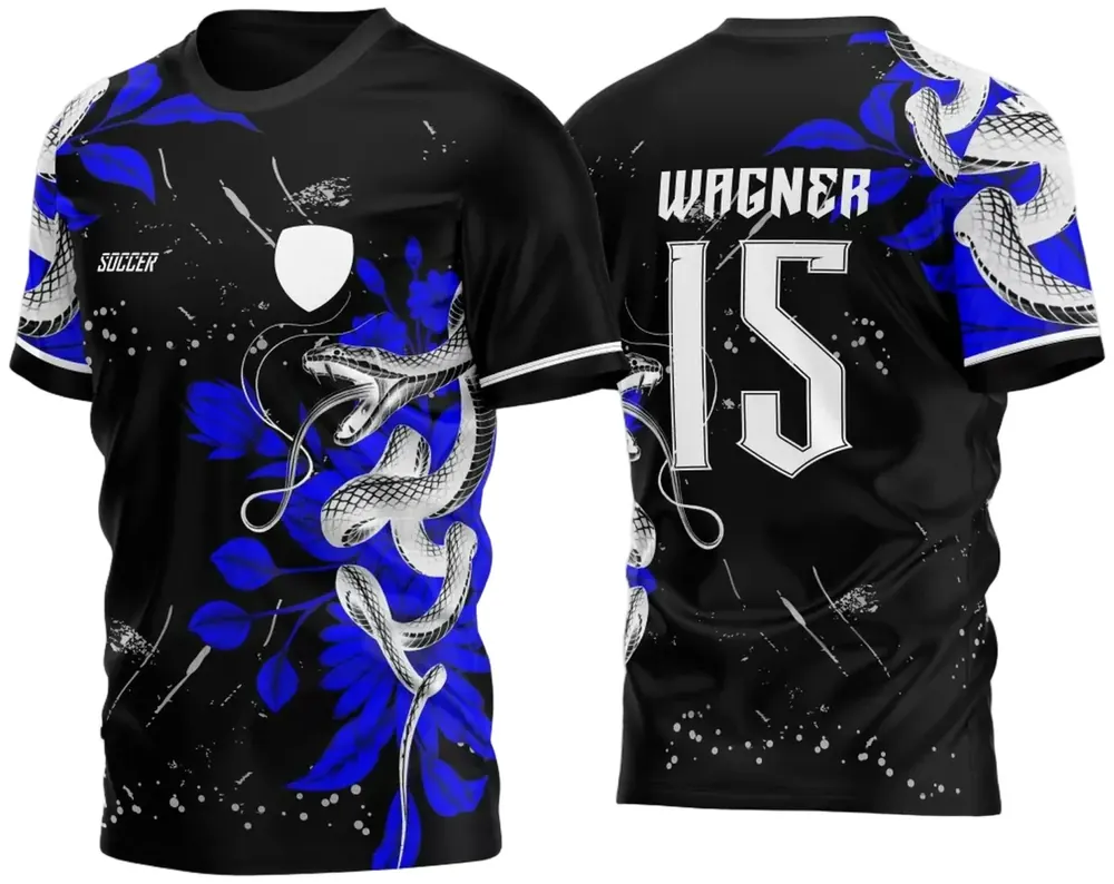 Camisa Para InterClasse Cobra Floral Preto Chinês Ataque 2023 Azul