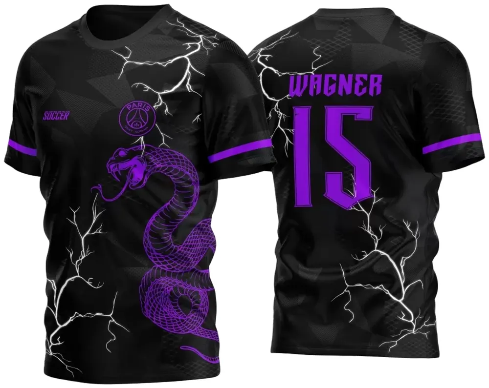 Arte Vetor Camisa para InterClasse PSG Cobra Roxa 2023