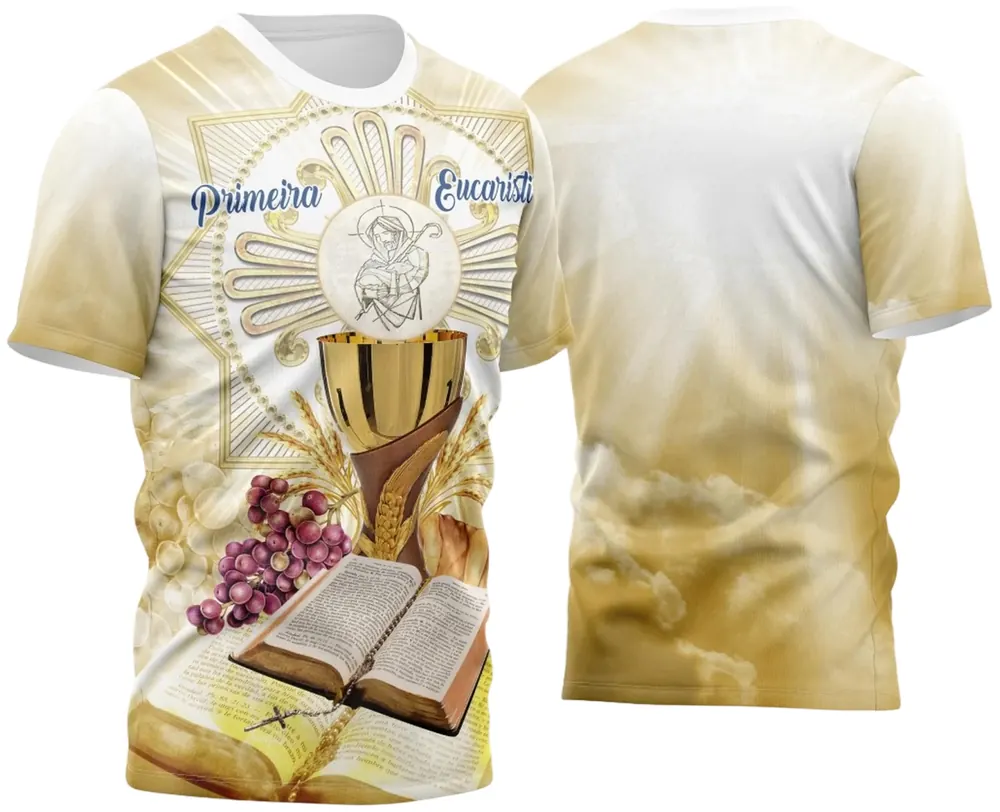 Arte Vetor Camisa Para Primeira Eucaristia Primeira Comunhão 2023 Modelo 07