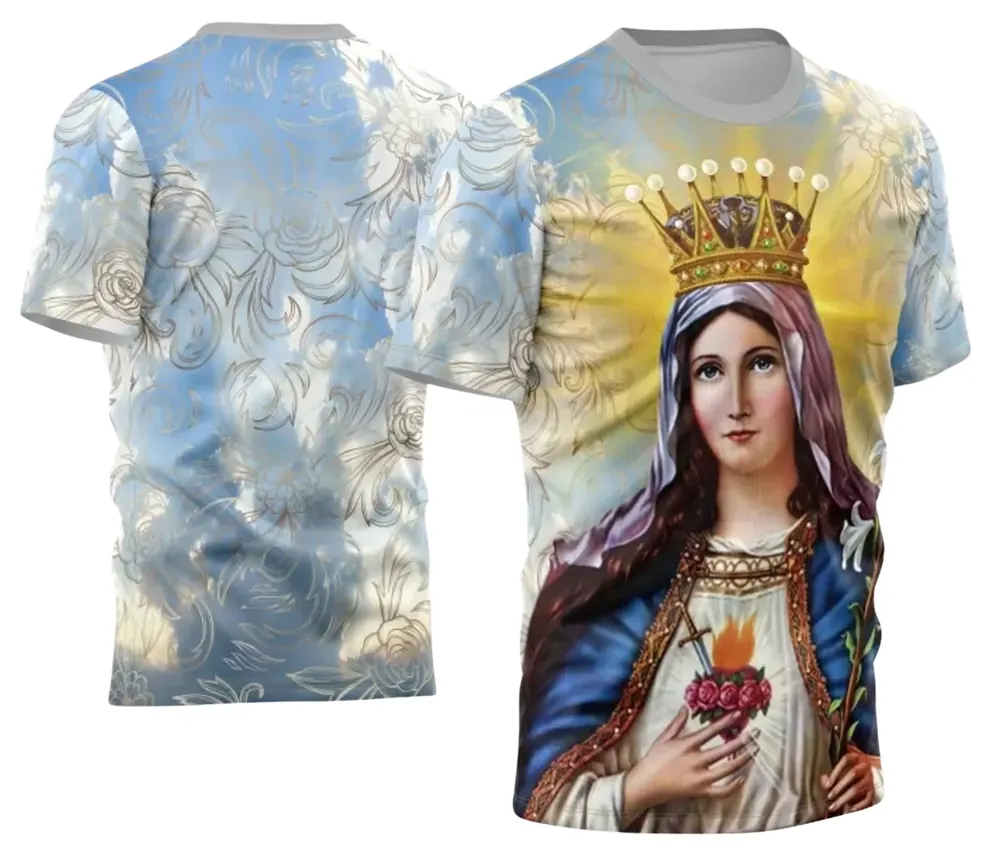 Arte Exclusiva Camisa Religiosa - Maria Mãe e Rainha