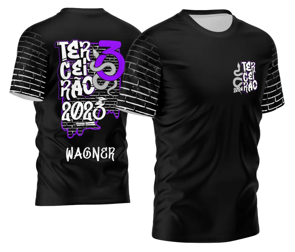 Arte Exclusiva Camisa Terceirão Grafite com Estampa Cobra