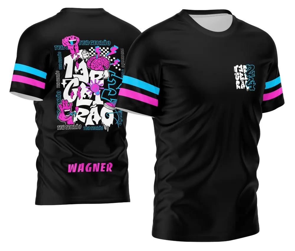 Arte Exclusiva Camisa Terceirão Rosa e Azul