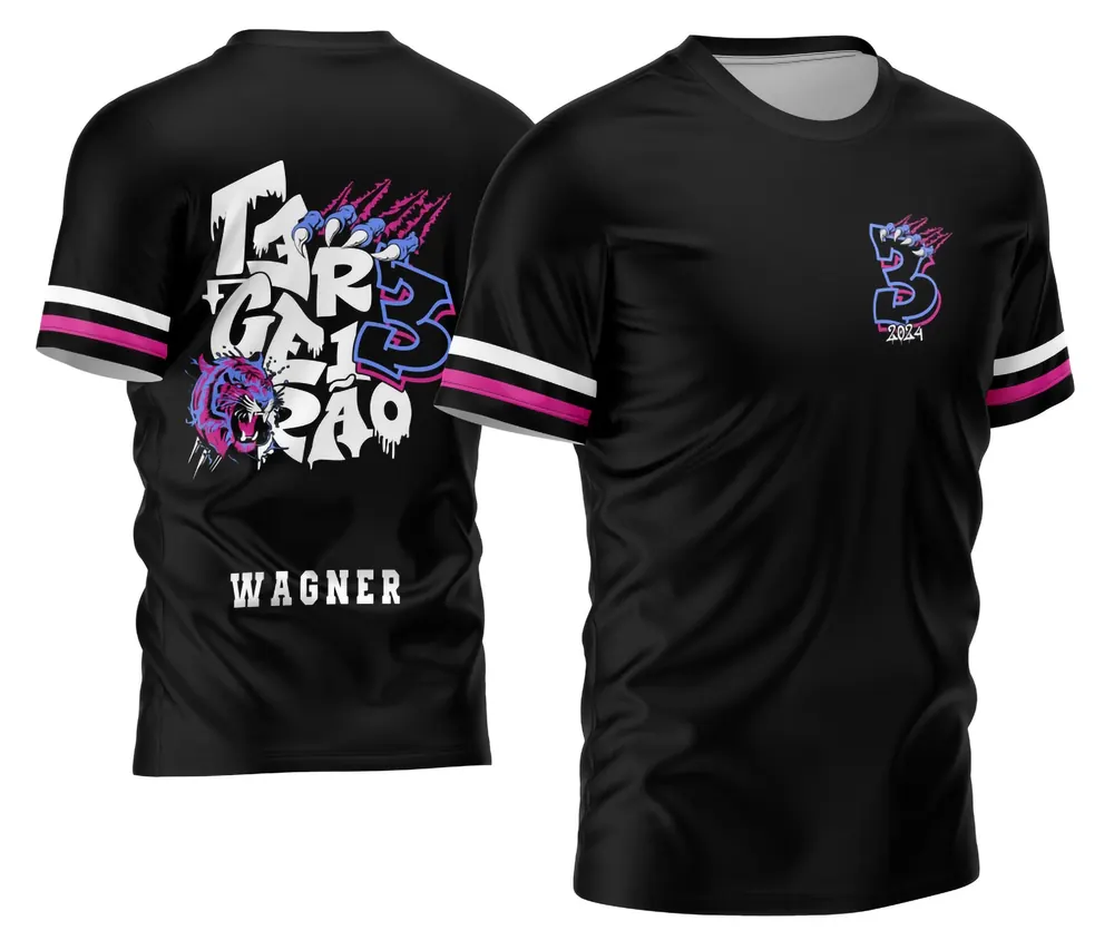 Arte Vetor Camisa Terceirão Tigre Rosa e Azul 2026