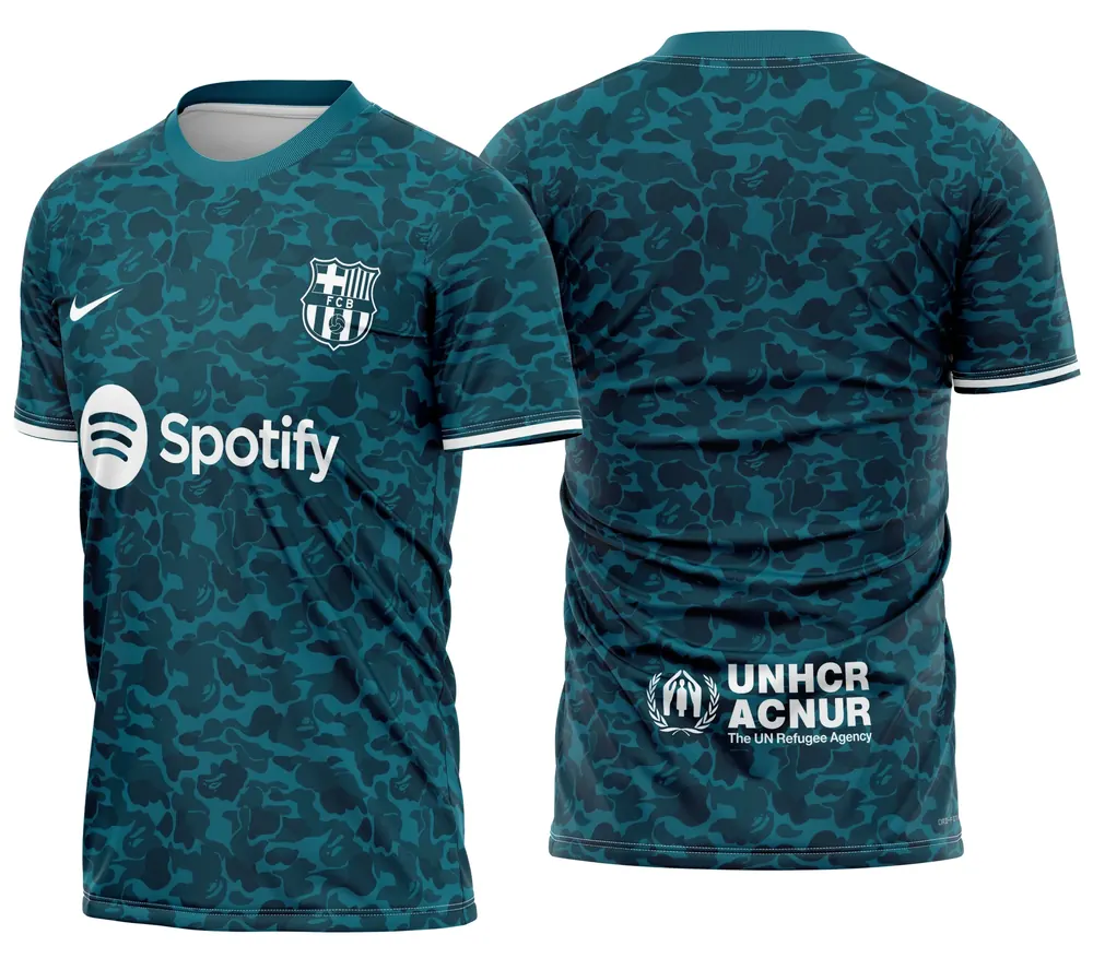 Arte Camisa Barcelona Futebol Conceito 2024 Modelo 05
