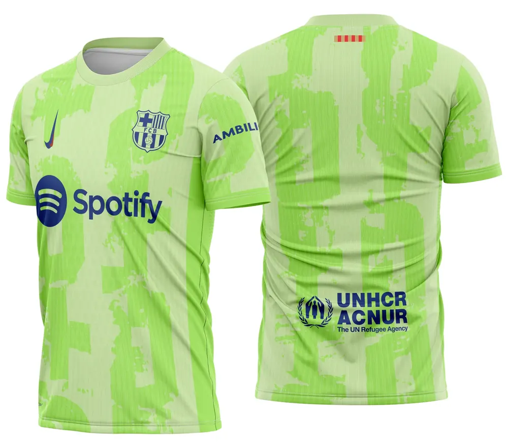 Arte Camisa Barcelona Futebol Terceira 2024