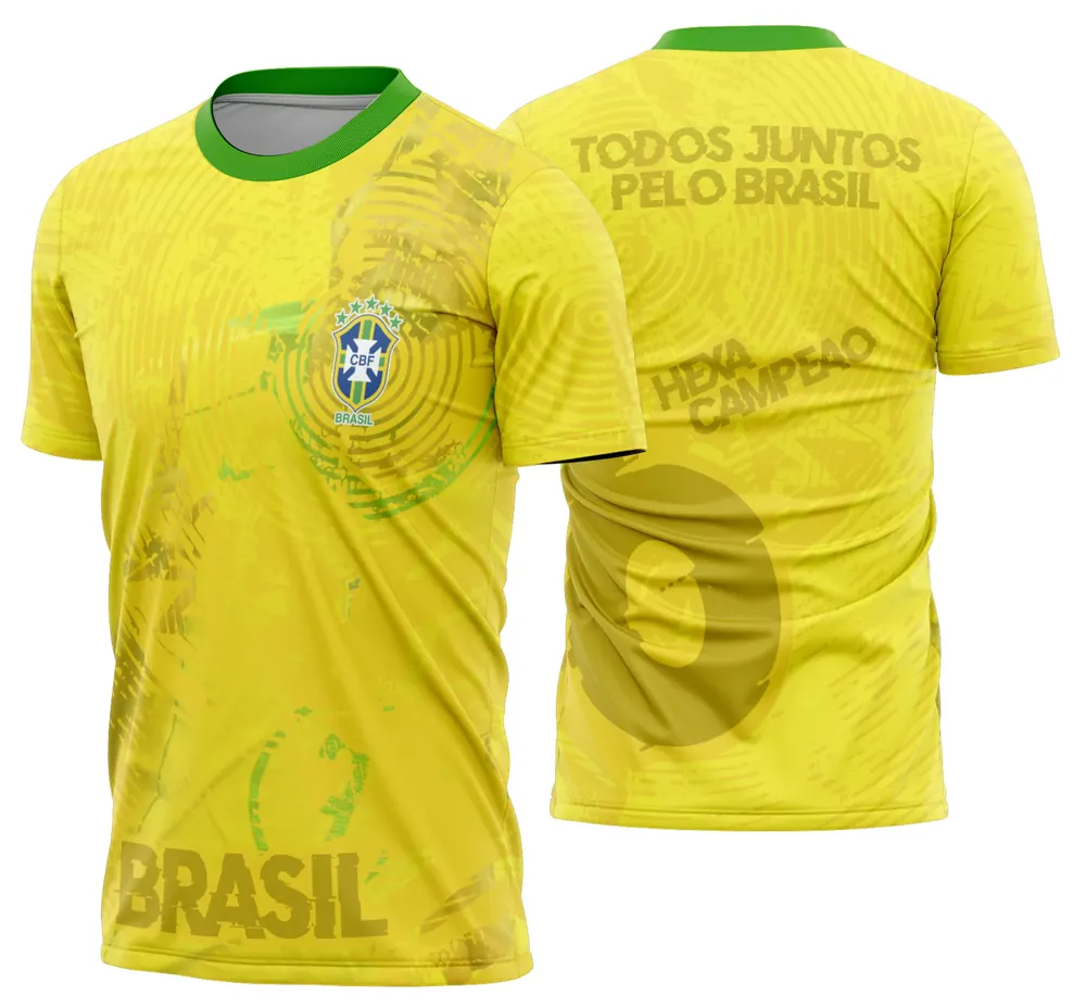 Camisa Brasil Em Ritmo de Copa do Mundo 2026 Modelo 08
