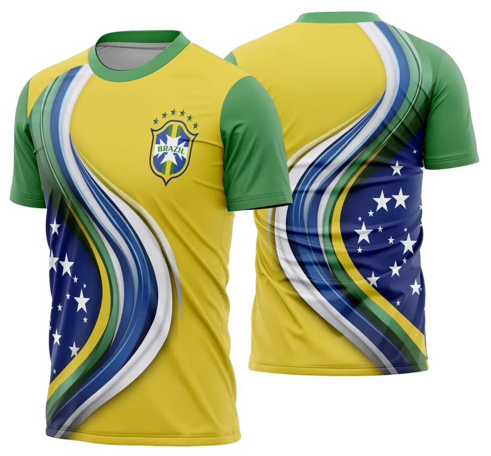 Camisa Brasil Em Ritmo de Copa do Mundo 2026 Modelo 51