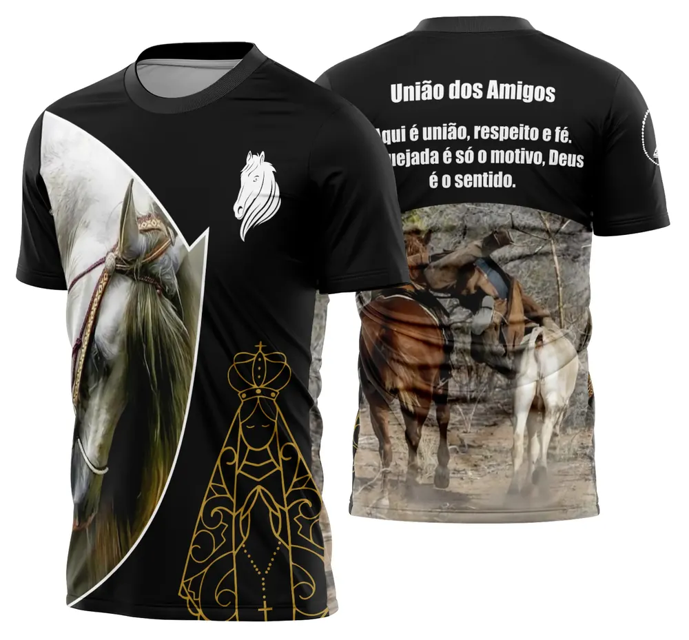 Arte Camisa Cavalgada Vaquejada Cavalo Modelo 01